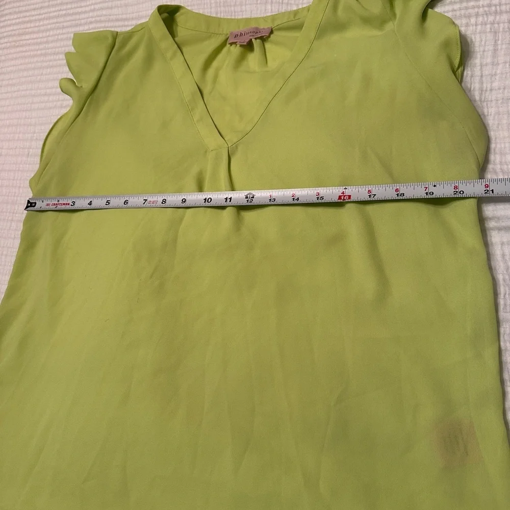Philosophy Ruffle Short Sleeve Blouse - Size L - Picture 9 of 10